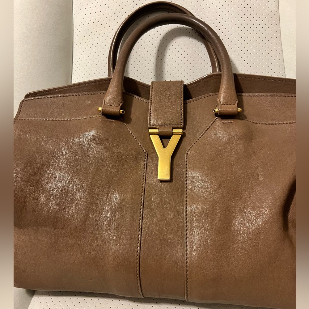 YSL the Saint Laurent Cabas Brown Leather Bag
